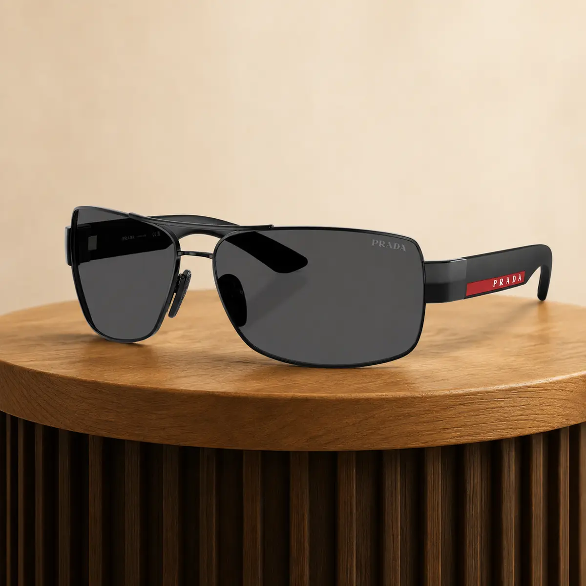 نظارة شمسية Prada PS B52S Geometric بإطار هندسي / سداسي للنساء